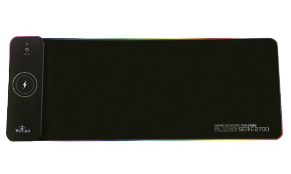Mouse Pad Gamer YeYian Glider 2700 - 800x300x4mm - Carga Inalámbrica - RGB - YGG-68902