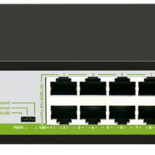 Switch ZKTeco PE082-120-C – 8 Puertos – Fast Ethernet – PoE – 2 Puertos – No Gestionado – PE082-120-C