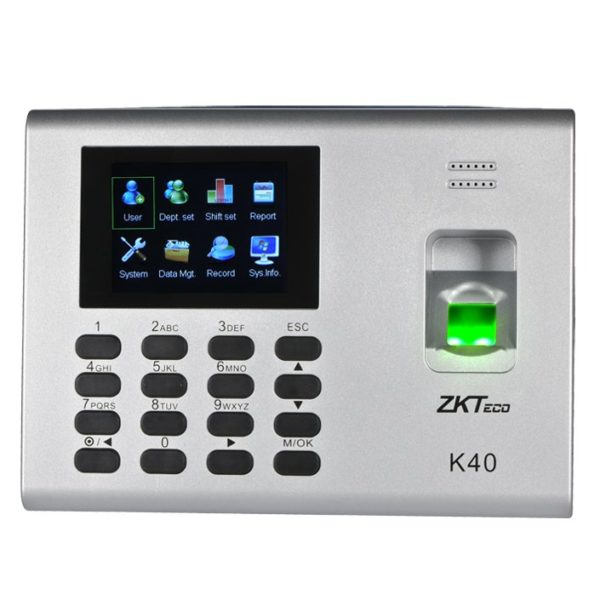 Control de Acceso ZKTeco K40 - 1,000 Huellas - 80,000 Registros - TCP/IP - USB-Host - K40