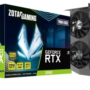 Tarjeta de Vídeo Zotac GeForce RTX 3060 Twin Edge - 12GB - 192-bit - PCI-E 4.0 - GDDR6 - HDMI - DisplayPort - ZT-A30600E-10M