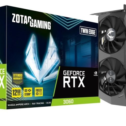 Tarjeta de Vídeo Zotac GeForce RTX 3060 Twin Edge – 12GB – 192-bit – PCI-E 4.0 – GDDR6 – HDMI – DisplayPort – ZT-A30600E-10M